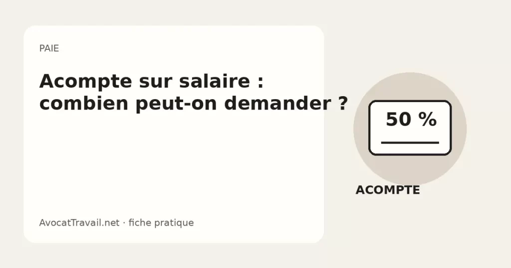 Illustration d’un acompte sur salaire correspondant à la moitié de la rémunération mensuelle
