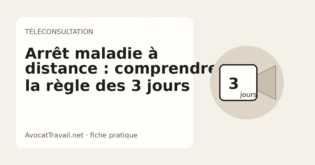 arrêt maladie en téléconsultation et règle des 3 jours