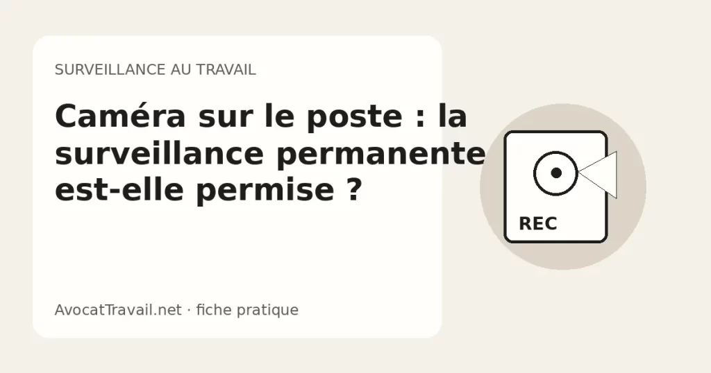 Illustration d’une caméra de surveillance orientée vers un poste de travail
