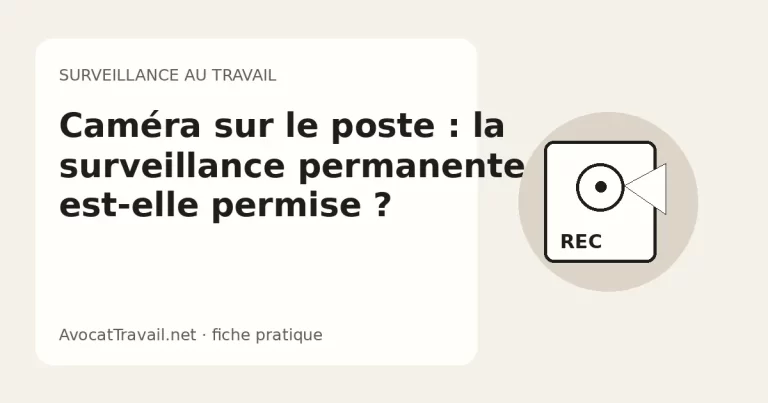 Illustration d’une caméra de surveillance orientée vers un poste de travail