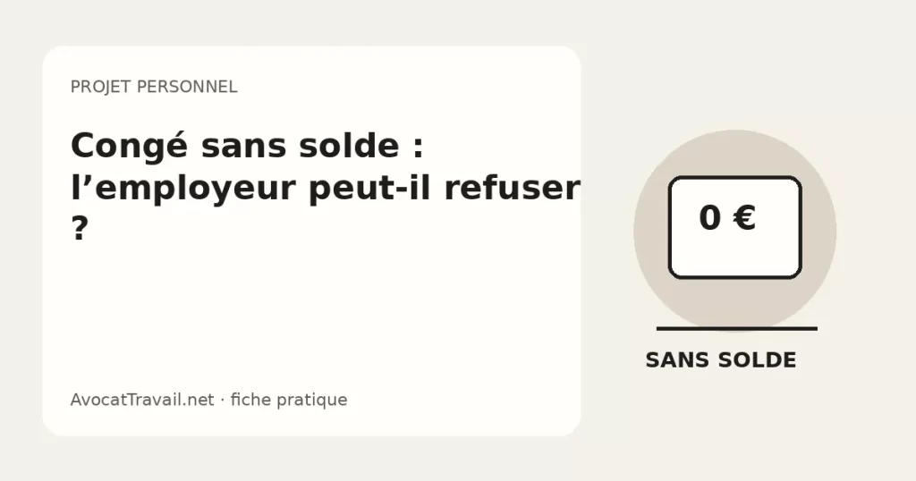 Illustration d’une demande de congé sans solde adressée à un employeur