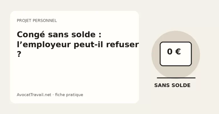 Illustration d’une demande de congé sans solde adressée à un employeur