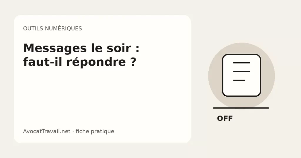 Illustration du droit à la déconnexion face aux messages professionnels le soir
