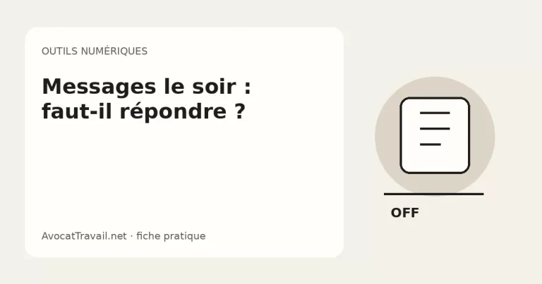 Illustration du droit à la déconnexion face aux messages professionnels le soir