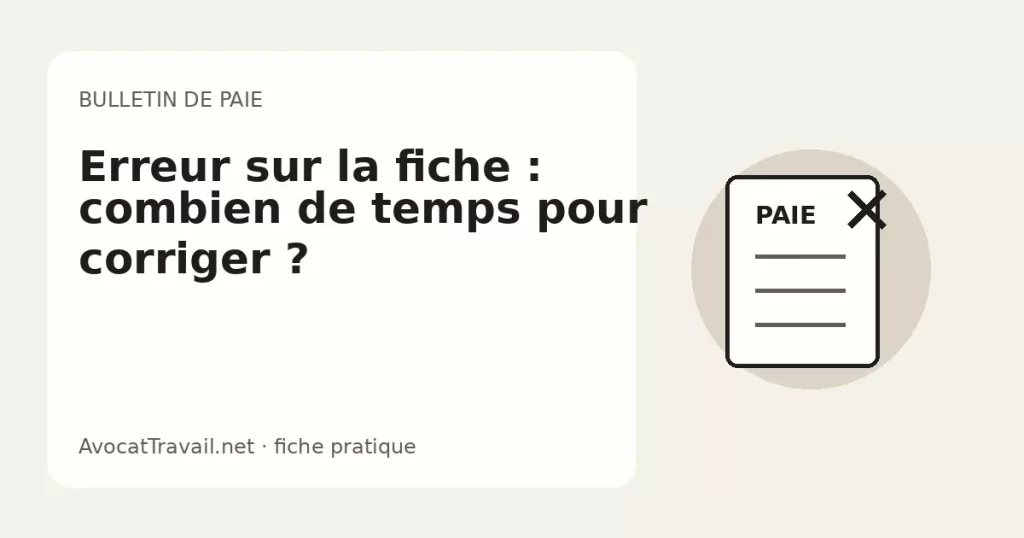 Illustration d’un bulletin de paie comportant une erreur à corriger
