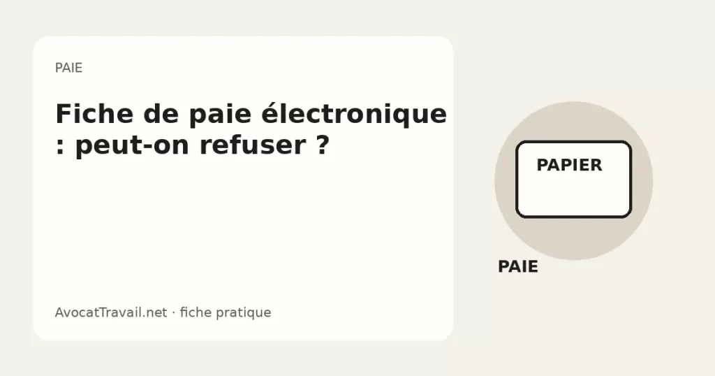Illustration d’une fiche de paie électronique et du droit de demander un format papier