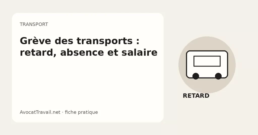 Illustration d’un retard au travail causé par une grève des transports