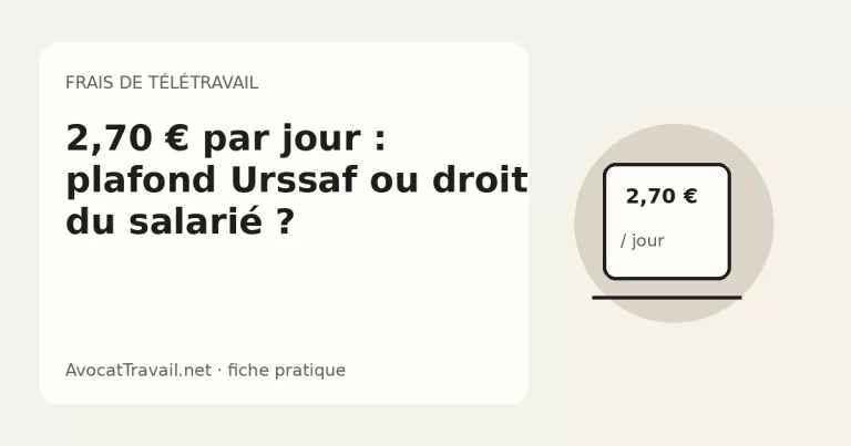 Illustration du barème 2026 de 2,70 euros par jour pour les frais de télétravail