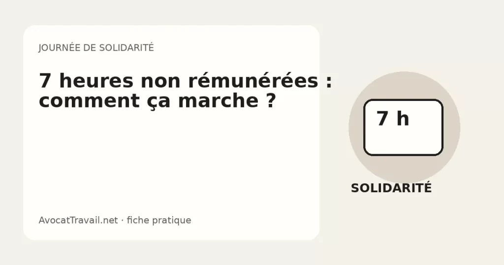 Illustration des sept heures de la journée de solidarité au travail