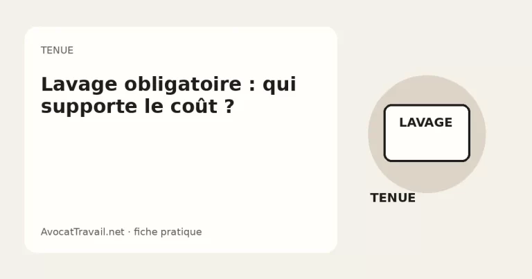 Illustration des frais de lavage et d’entretien d’une tenue de travail obligatoire