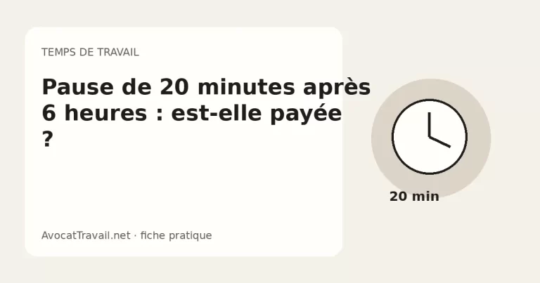 Illustration d’une pause de vingt minutes pendant une journée de travail