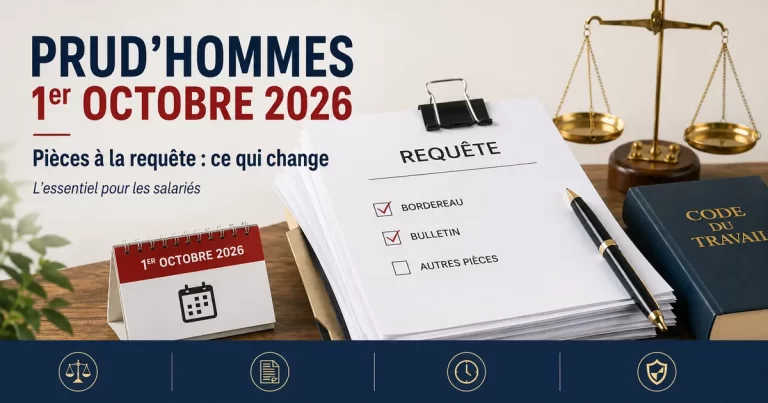 Prud’hommes au 1er octobre 2026 : pièces à joindre à la requête