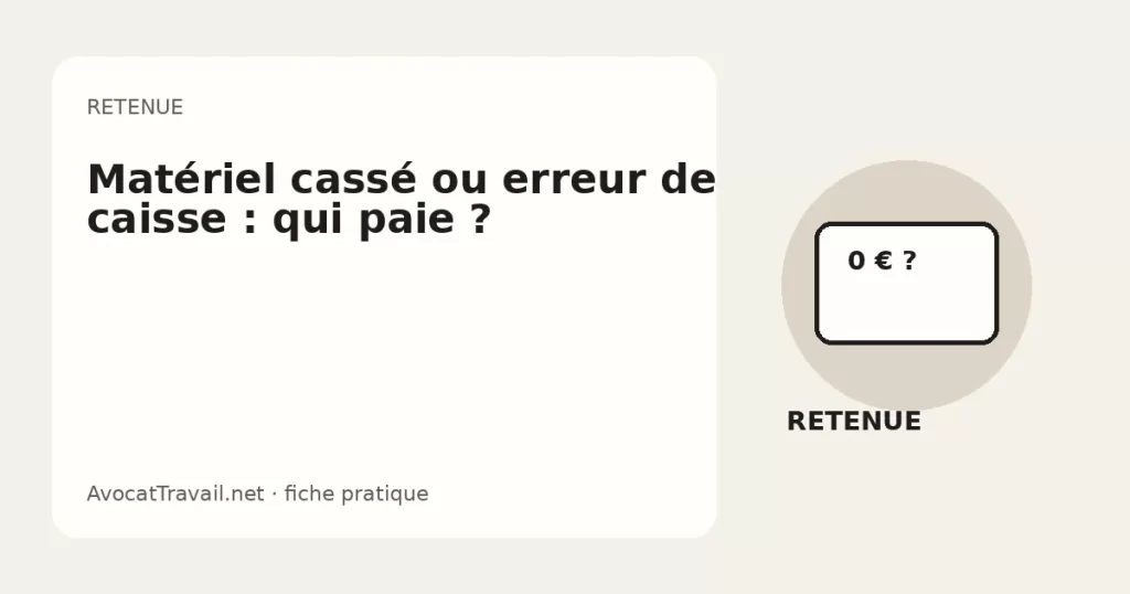 Illustration d’une retenue sur salaire contestée après du matériel cassé ou une erreur de caisse