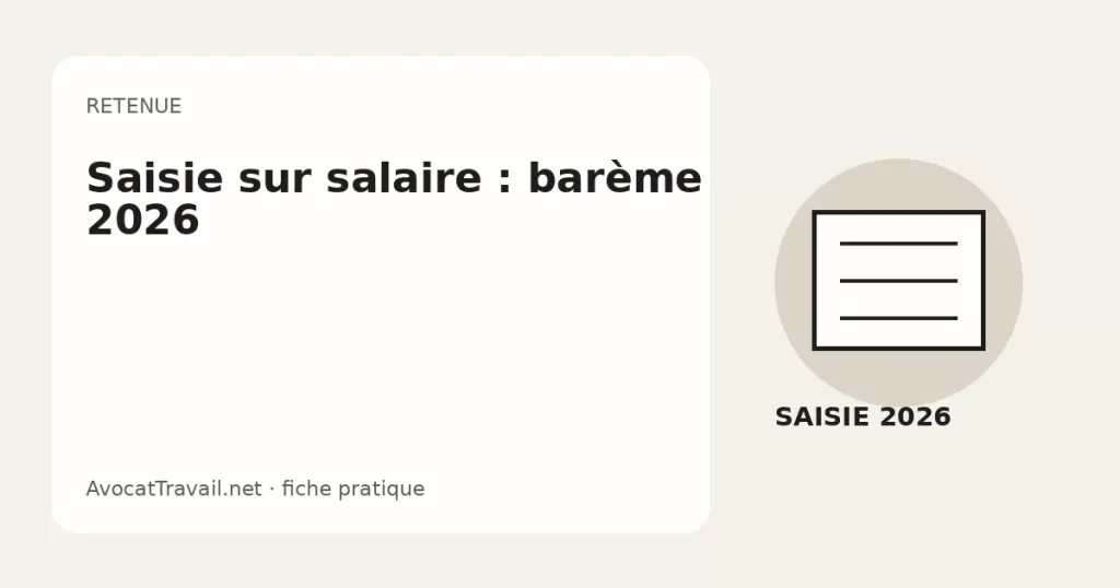 Illustration du barème 2026 de saisie sur salaire