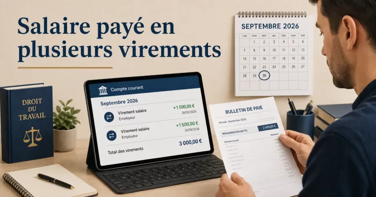 Salaire payé en plusieurs virements