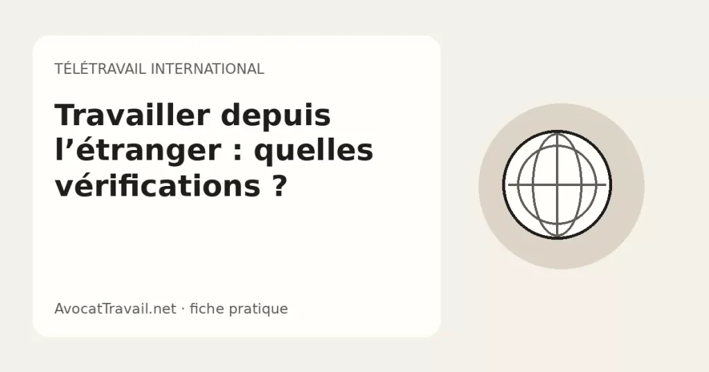 Illustration du télétravail depuis un pays étranger avec un globe