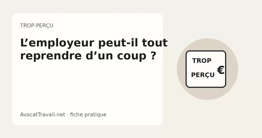 Illustration d’un trop-perçu de salaire réclamé par l’employeur