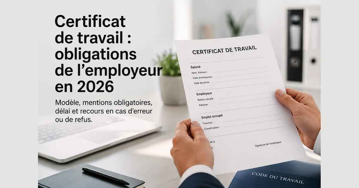 certificat de travail à vérifier et corriger