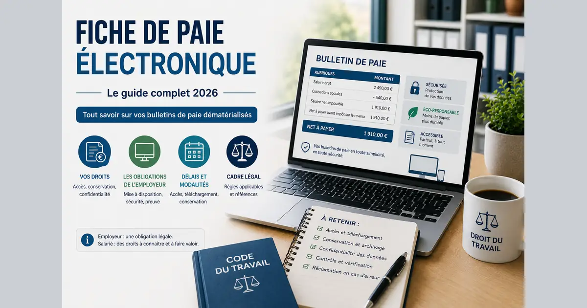 fiche de paie électronique et bulletin papier