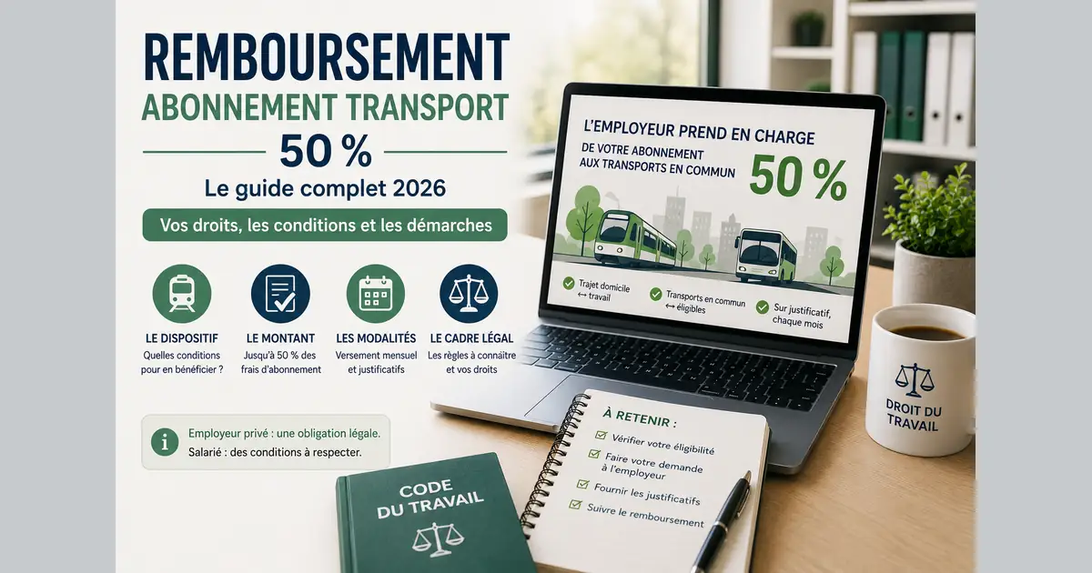 remboursement de 50 % de l’abonnement transport domicile-travail