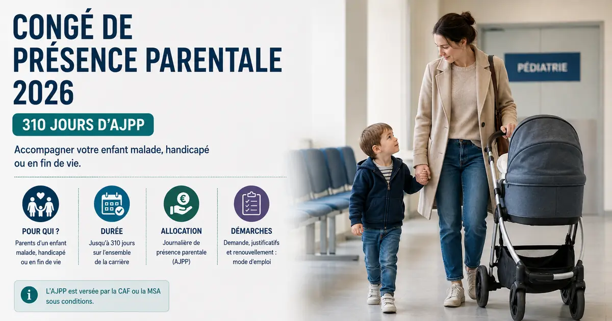 congé de présence parentale 2026 et 310 jours