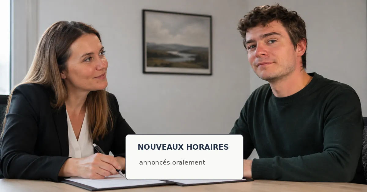 changement d’horaires annoncé oralement